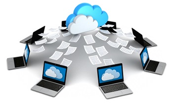 Computers sending files to the cloud