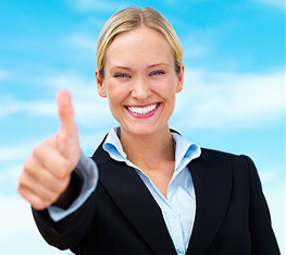 Woman giving a thumbs up